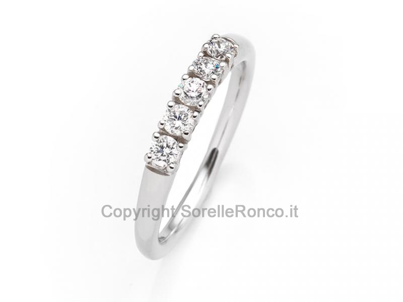 ANELLO RIVIERA ORO E DIAMANTI DA 0.44 CT